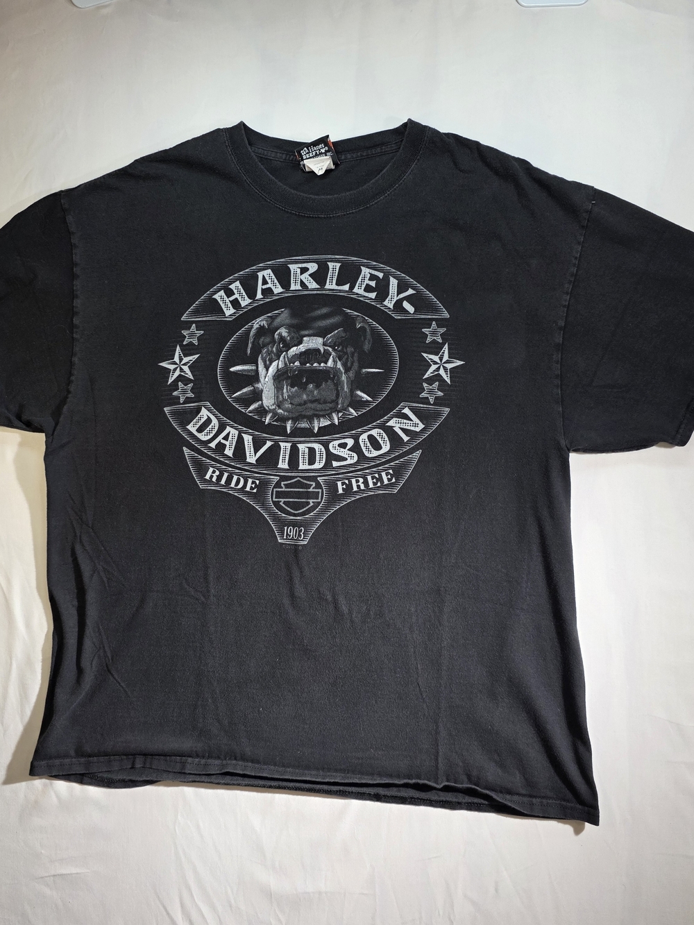 Harley-Davidson‎ "Ride Free" Bulldog T-Shirt XL Grand Junction CO Vintage Black